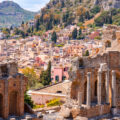 Ancien théâtre grec de Taormina en Sicile, Italie