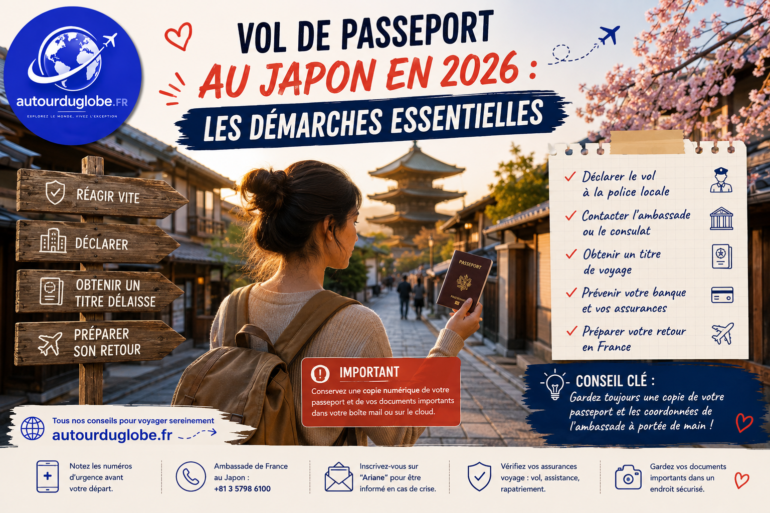 Guide de voyage vol de passeport au Japon