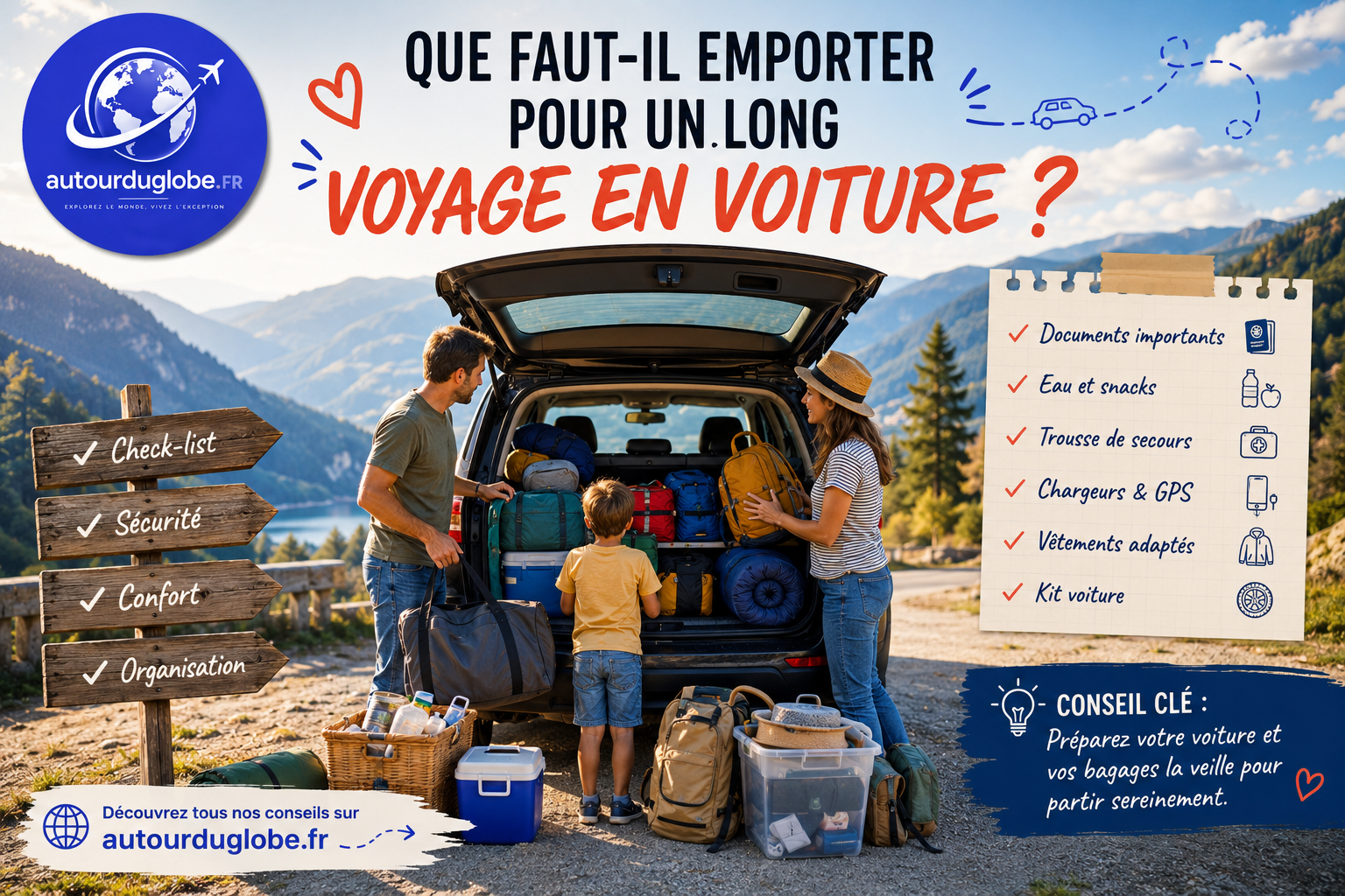Que faut-il emporter pour un long voyage en voiture